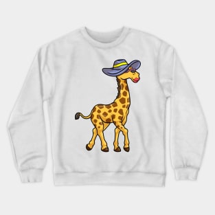 Giraffe with Hat Crewneck Sweatshirt